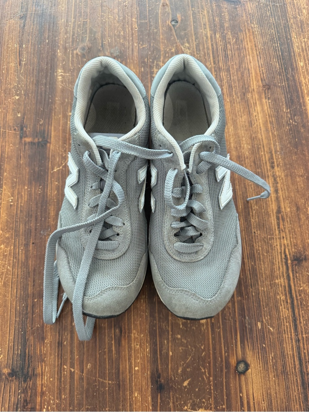 New Balance Men's Gray Mesh & Suede Sneakers